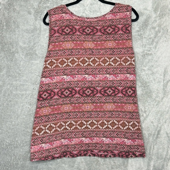 D&Co Denim & Co 3X Shirt Top Pink Aztec Striped Sleeveless Scoop Neck Stretch - Picture 4 of 6